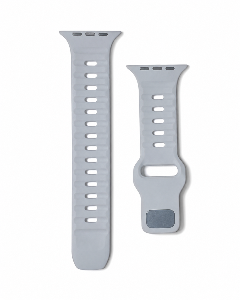 Model wearing Sport Strap Raw for Apple Watch – Light Gray Apple Watch band