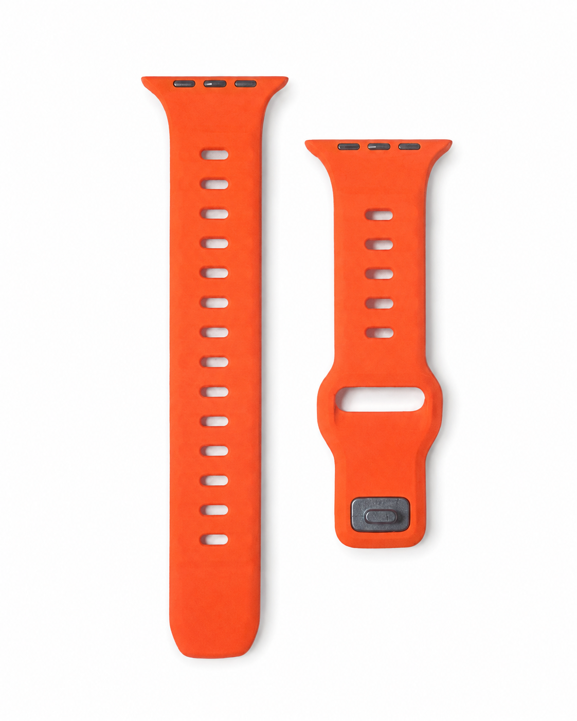 Model wearing Sport Strap Raw for Apple Watch – Orange Apple Watch band