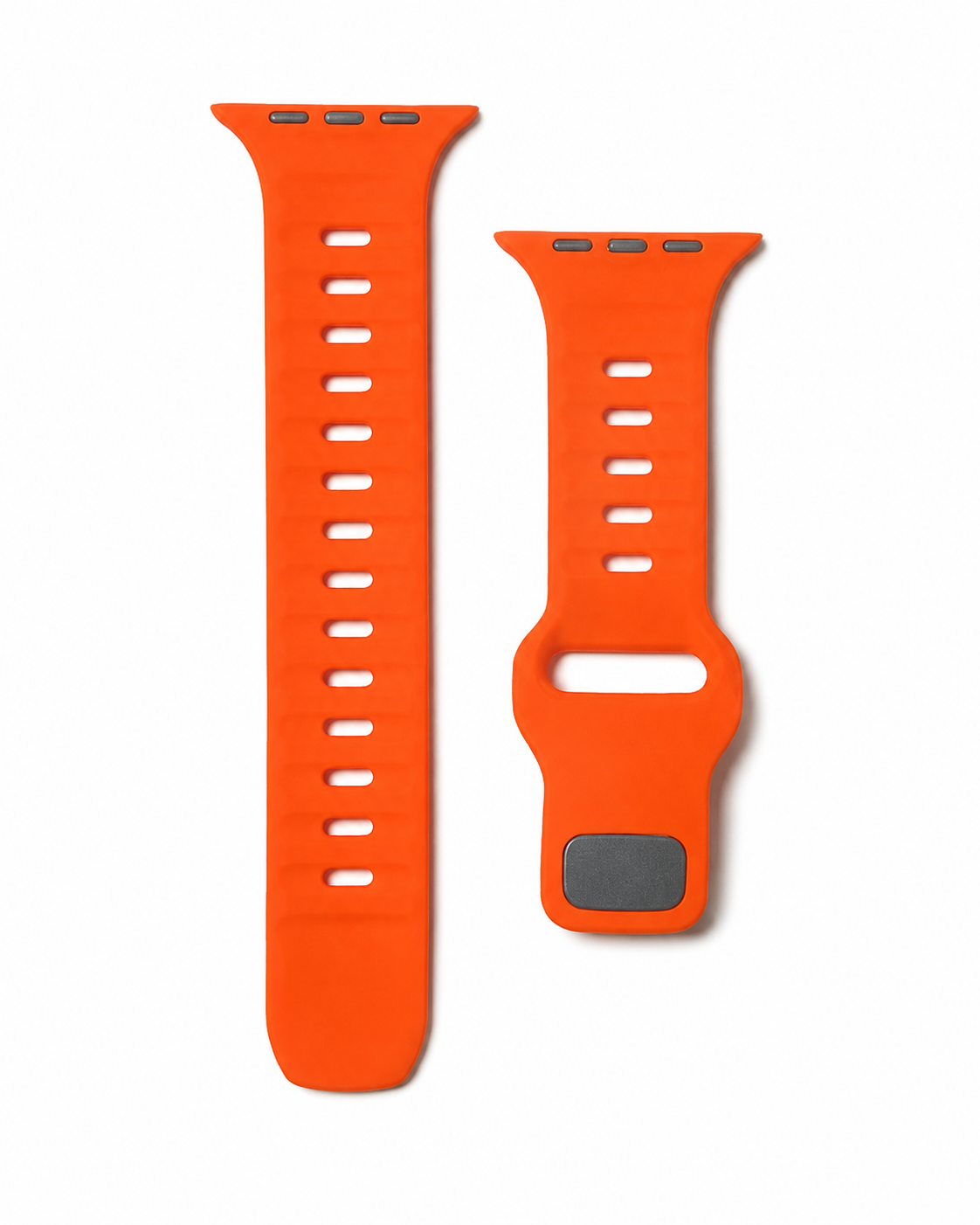 Model wearing Sport Strap Raw for Apple Watch – Orange Apple Watch band