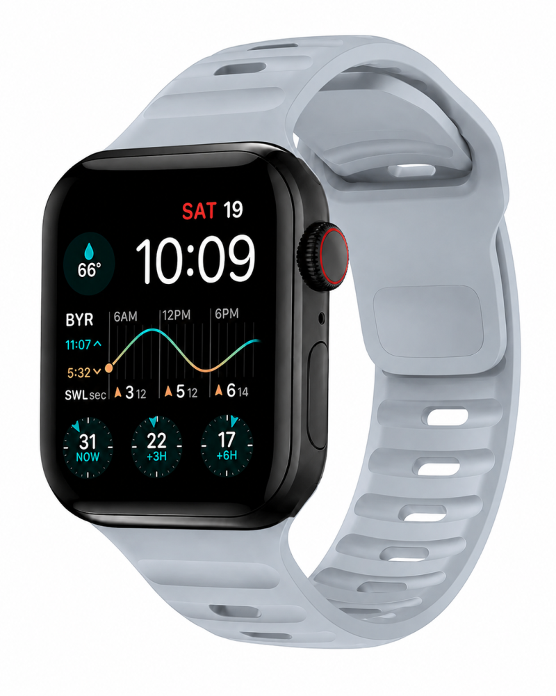 Model wearing Sport Strap Raw for Apple Watch – Black Apple Watch band
