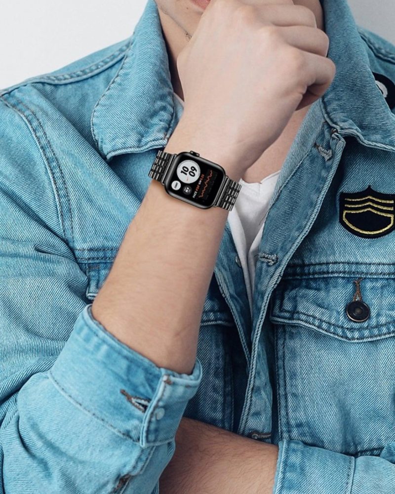 Black Matrix Stainless Steel Band for Apple Watch - Image 4