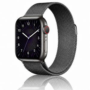 Model wearing Graphite Milanese Loop for Apple Watch Apple Watch band