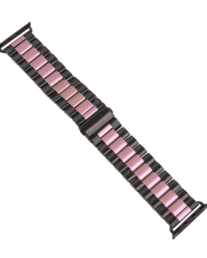 Black Rose Pink Stainless Steel Band for Apple Watch - Image 6
