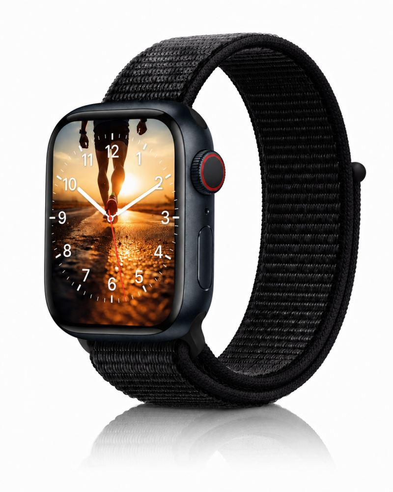 Model wearing Black Sport Loop Active Band For Apple Watch Apple Watch band
