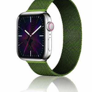 Model wearing Green Milanese Loop for Apple Watch Apple Watch band