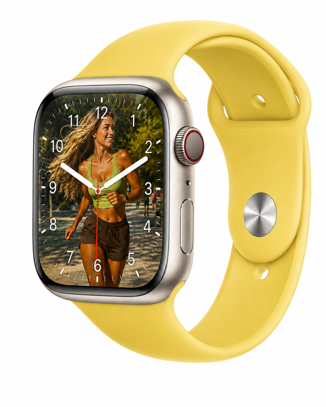 Model wearing Lemon Zest Sport Band for Apple Watch Apple Watch band