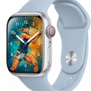Model wearing Light Blue Sport Band for Apple Watch Apple Watch band