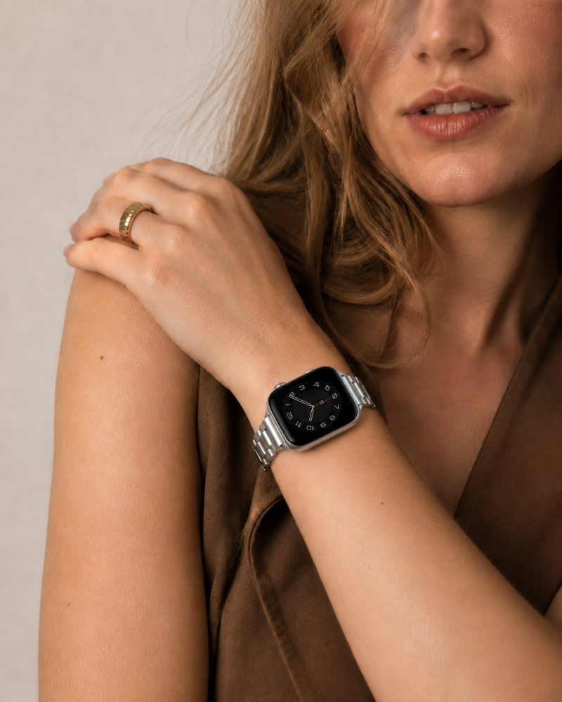 Alternative view of Madison Steel Band for Apple Watch - Silver