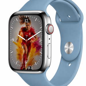 Model wearing Northern Blue Sport Band for Apple Watch Apple Watch band