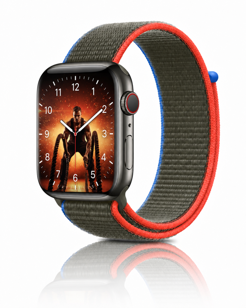 Model wearing Olive Sport Loop Band For Apple Watch Apple Watch band