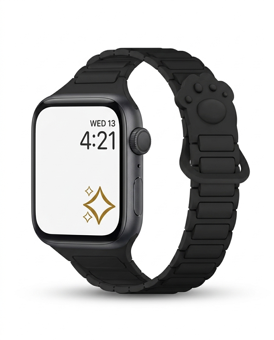 Paw Print Magnetic Band for Apple Watch - Black