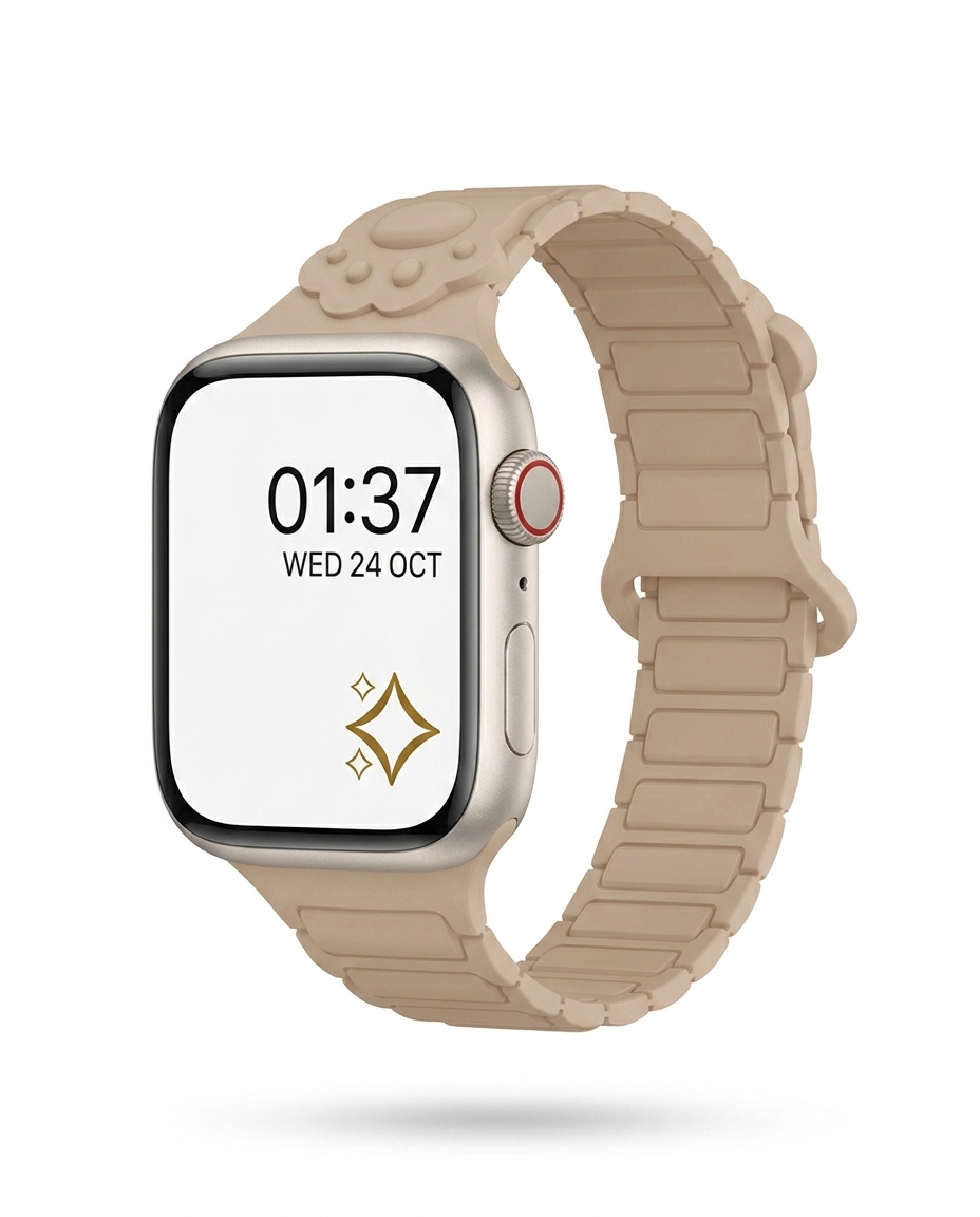 Paw Print Magnetic Band for Apple Watch - Milk Tea