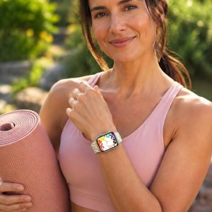 Model wearing Pride Sport Band for Apple Watch Apple Watch band