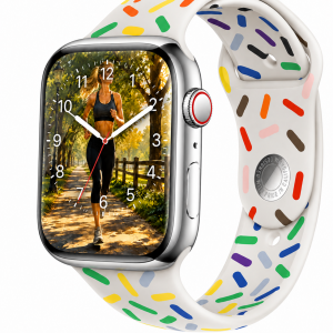 Model wearing Pride Sport Band for Apple Watch Apple Watch band