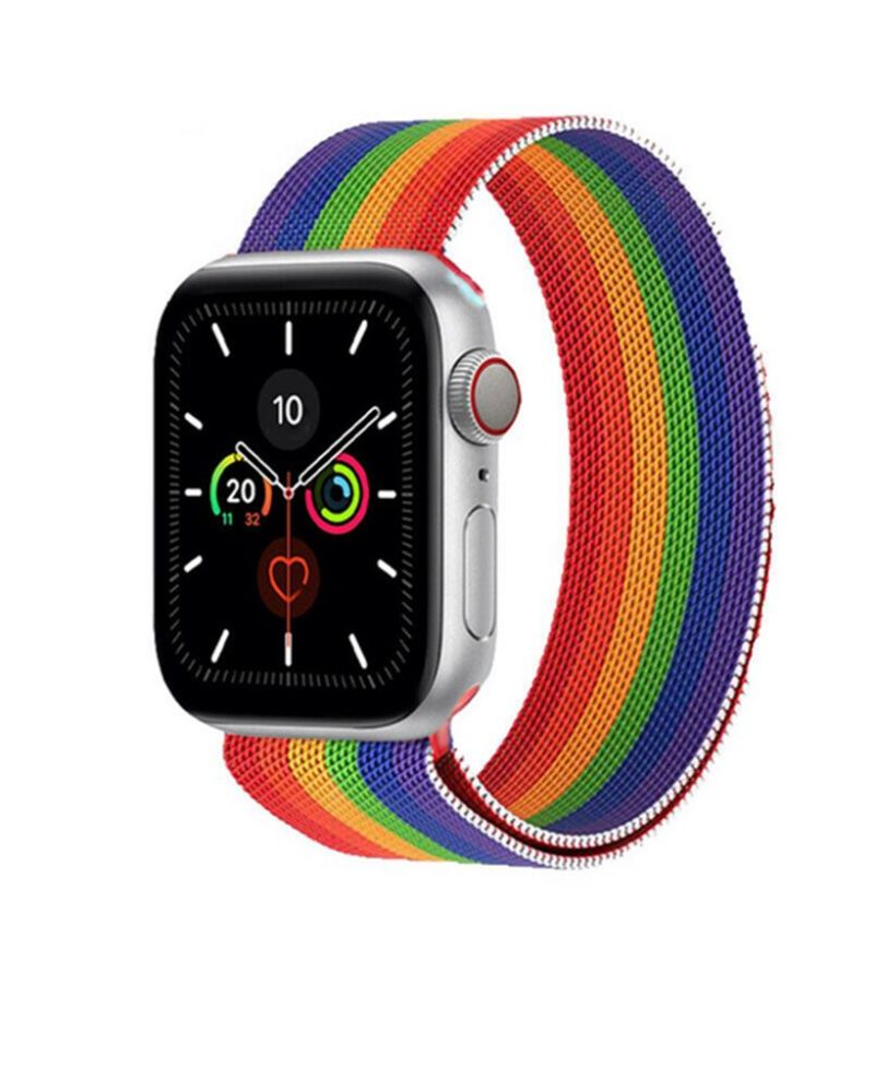 Stripe Rainbow Pride Milanese Loop for Apple Watch