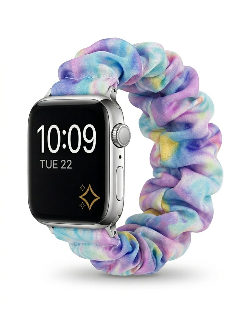 Satin Scrunchie Band for Apple Watch - Purple Blue