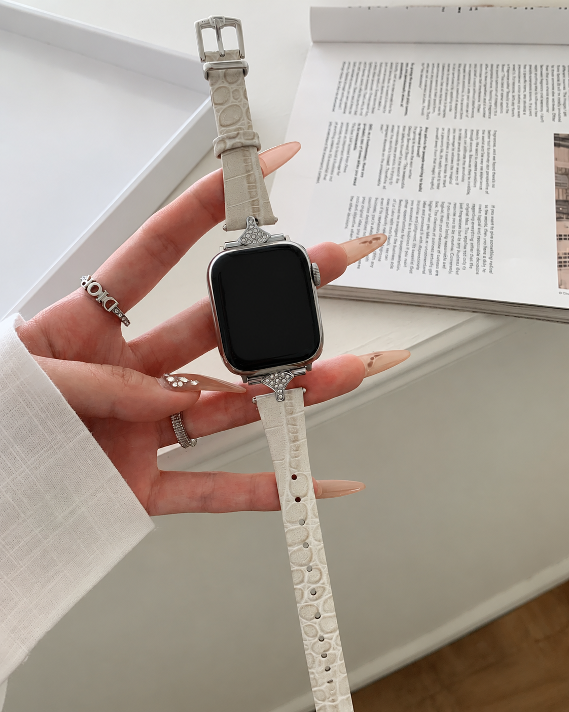 Sophia Leather Strap for Apple Watch - Cappuccino - Image 3