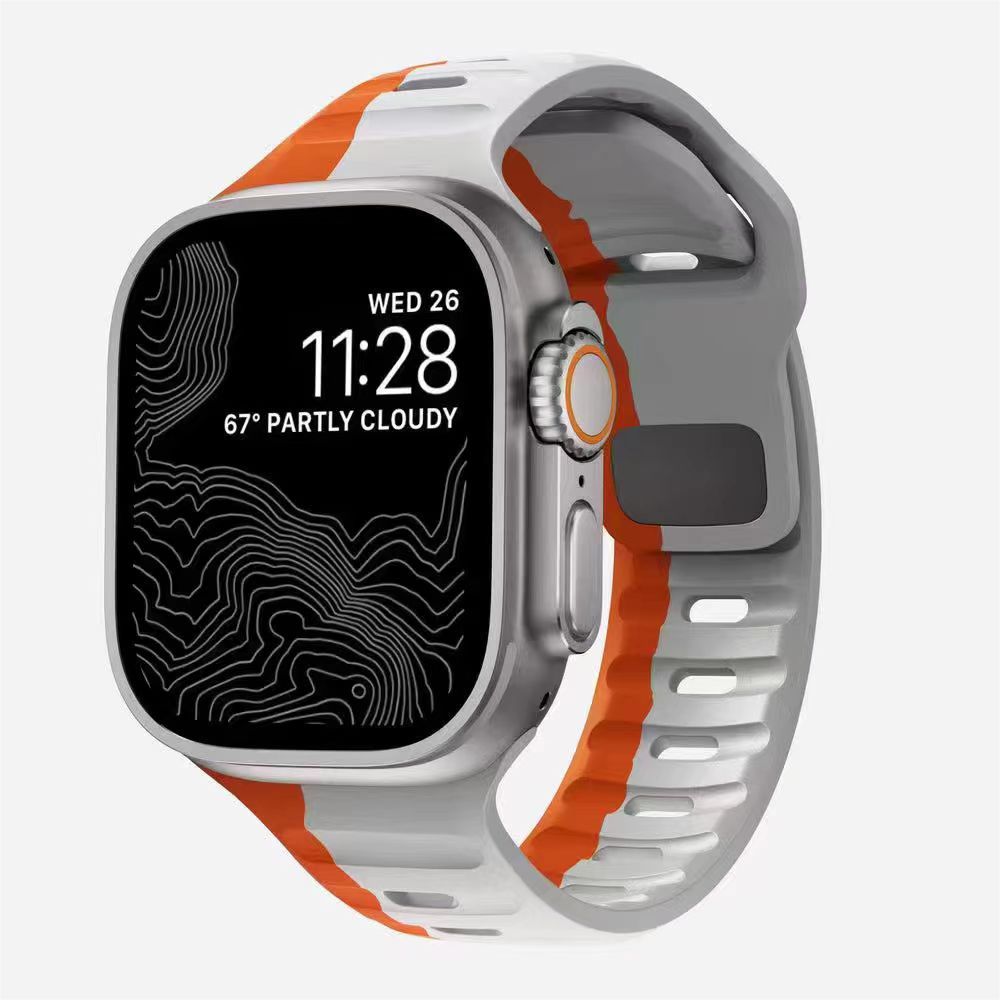 Sport Strap Raw for Apple Watch - Orange Light Gray