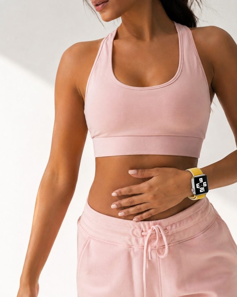 Model wearing Sunflower Sport Loop Band For Apple Watch Apple Watch band