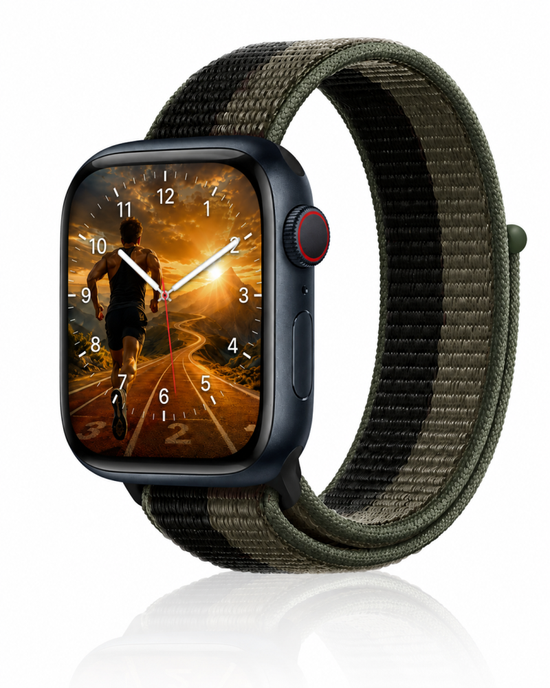 Model wearing Tornado / Grey Sport Loop Band For Apple Watch Apple Watch band