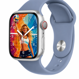 Model wearing Winter Blue Sport Band for Apple Watch Apple Watch band